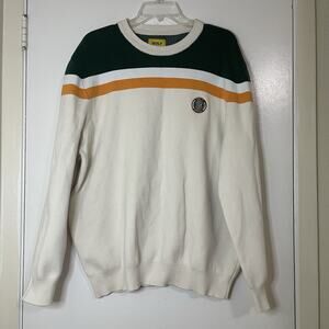 GOLF WANG cream green Varsity crew neck long sleeve knit sweater XXL